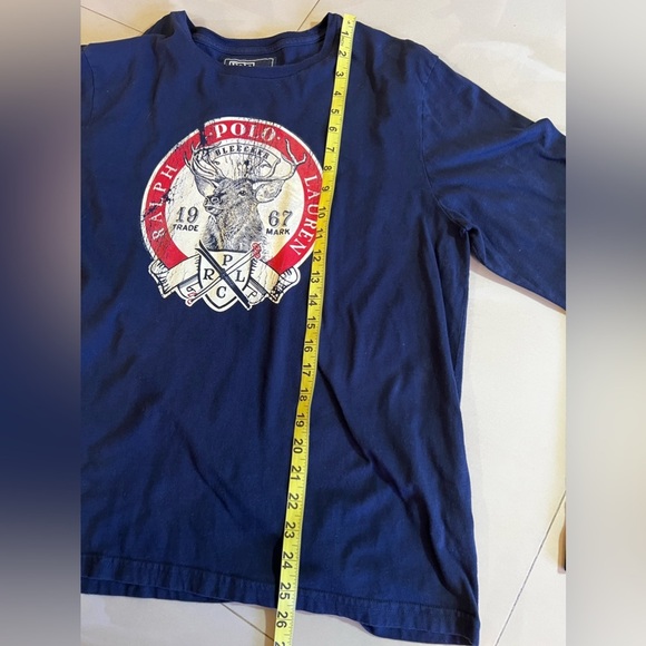 Vtg POLO by Ralph Lauren Men Green Crewneck Long Sleeve Tee Sz L Bleecker Deer - Picture 7 of 16